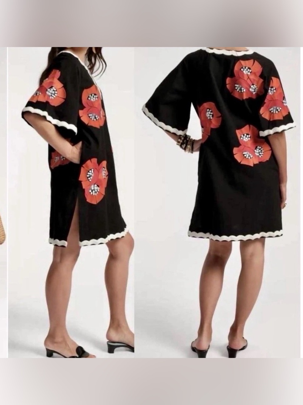 FRANCES VALENTINE NWT Mini Poppy Print Caftan XL - Picture 6 of 8